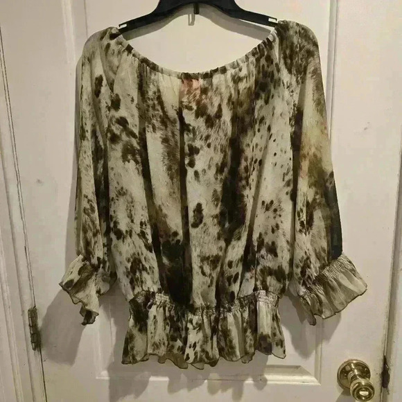 X114 alway sunny by sunny Leigh's ruffle peasant shirt size xl - Picture 6 of 7